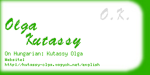 olga kutassy business card